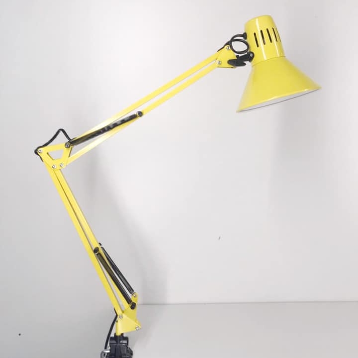 Лампа офісна на струбцині метал жовтий LT-012