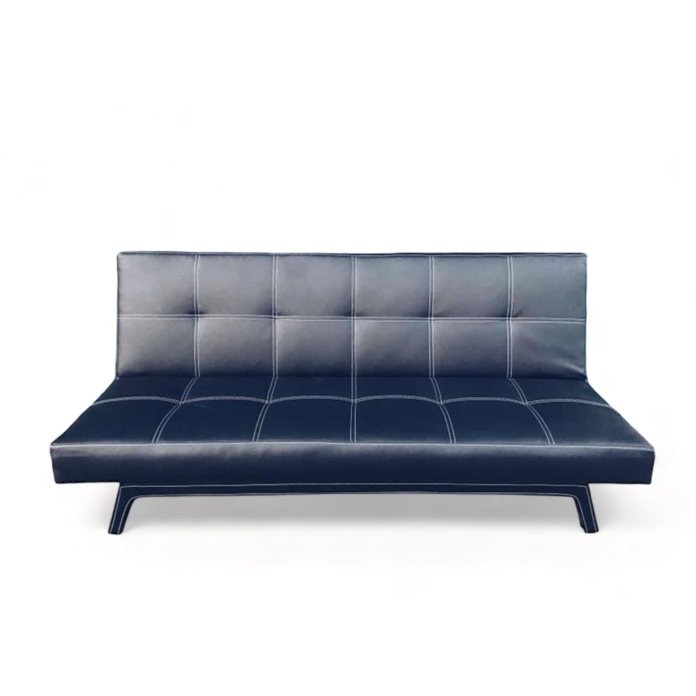 Диван 3-місний розкладний чорний штучна шкіра SF3-018