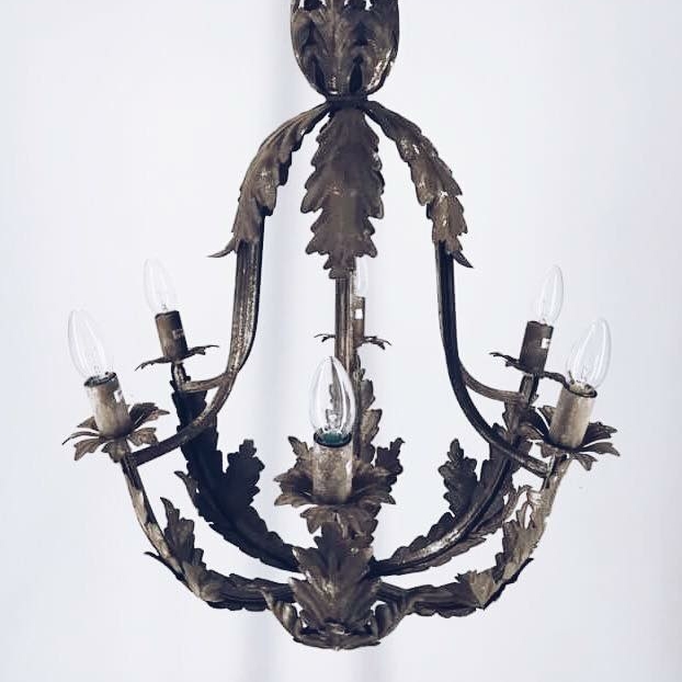 Люстра на 6 ріжків метал бронза LS-011