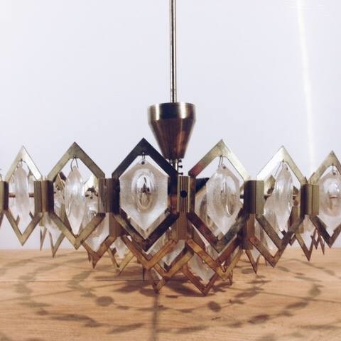 Люстра вінтаж каскад метал/кришталь LS-017