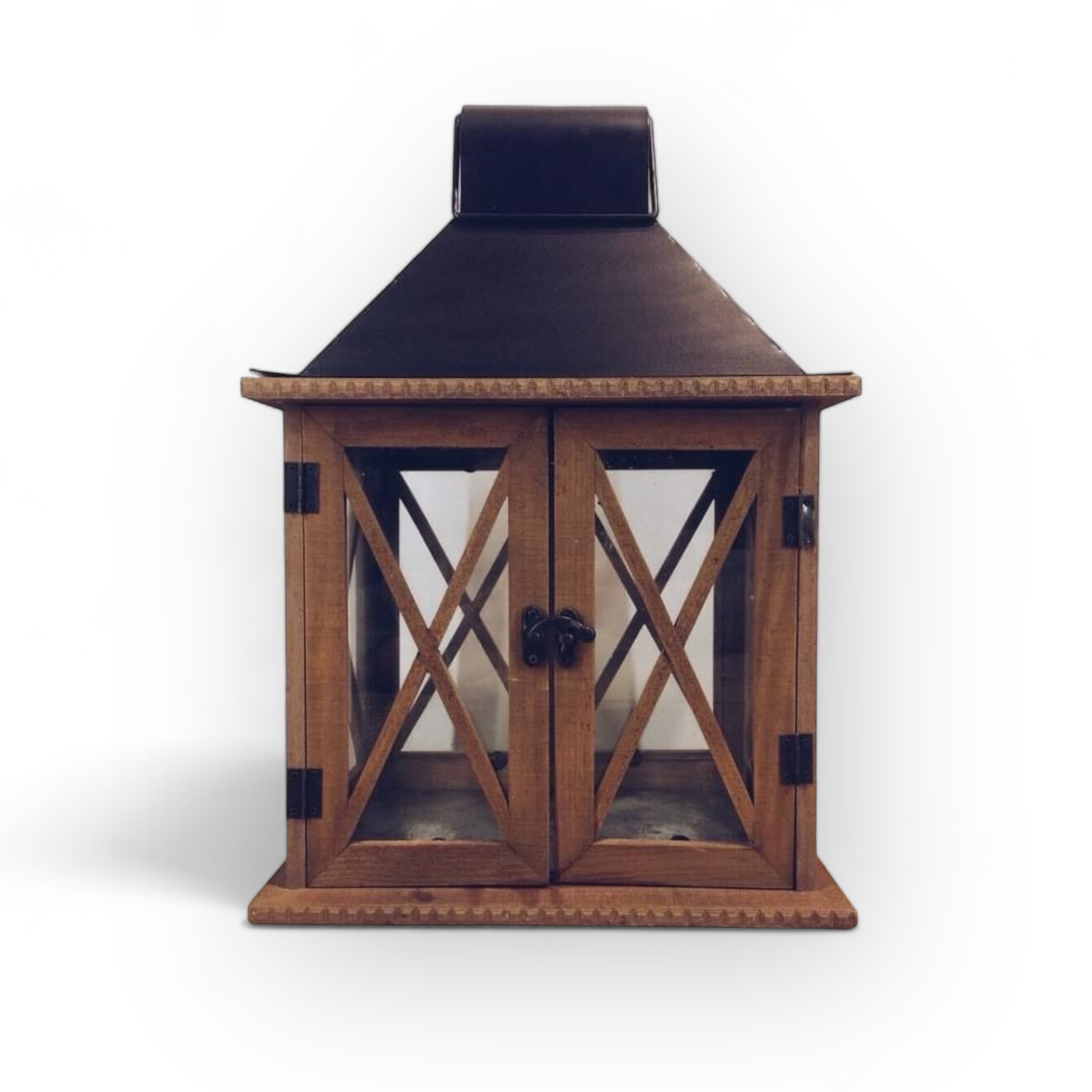 Ліхтар садовий темне дерево/метал CL-046