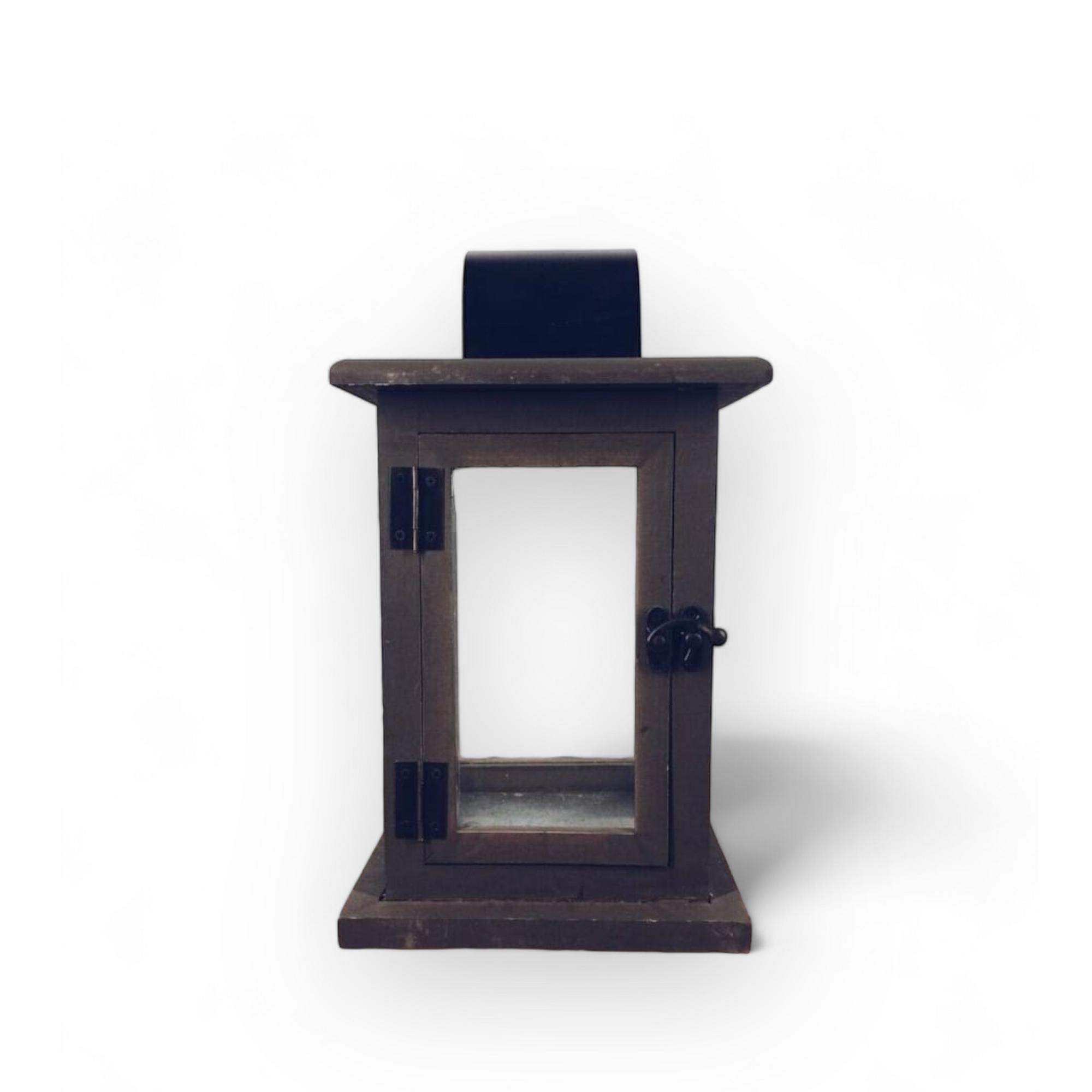 Ліхтар садовий темне дерево/метал CL-050