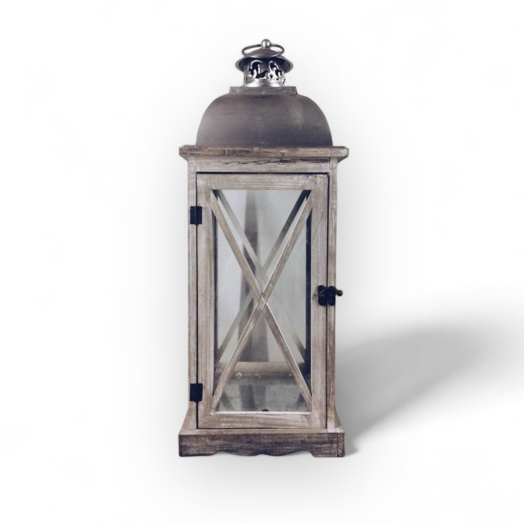 Ліхтар садовий білий дерево/метал CL-038