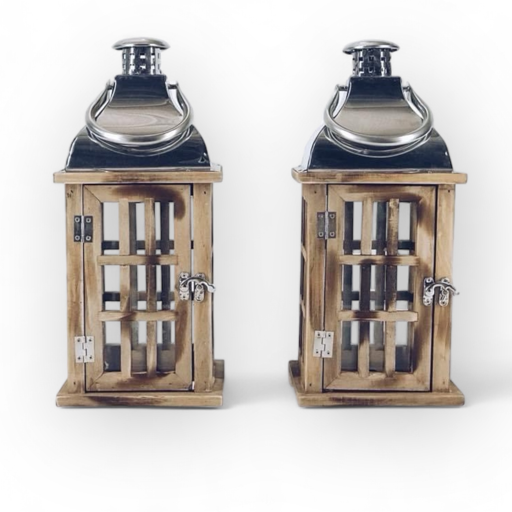 Ліхтар садовий темне дерево/метал CL-013