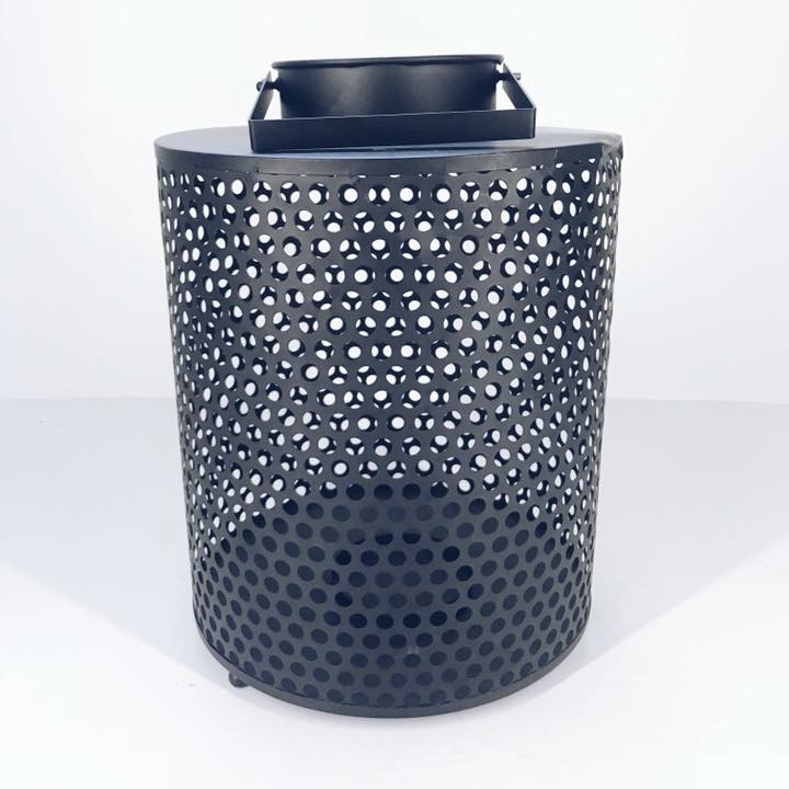 Ліхтар садовий чорний метал перфорований CL-010