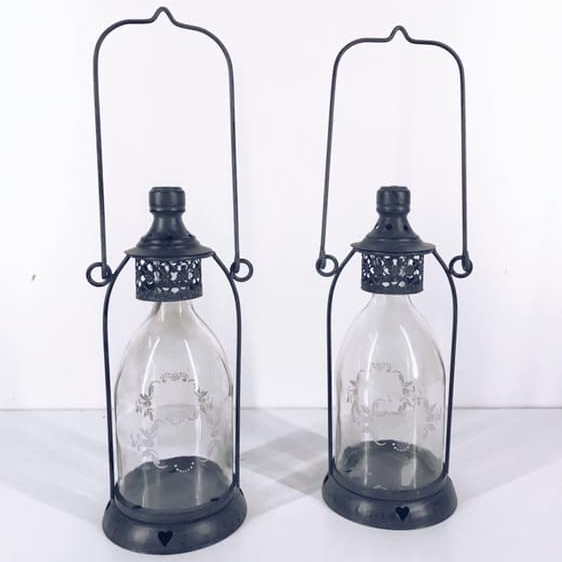 Ліхтар колба в тримачі скло/метал сірий CL-005