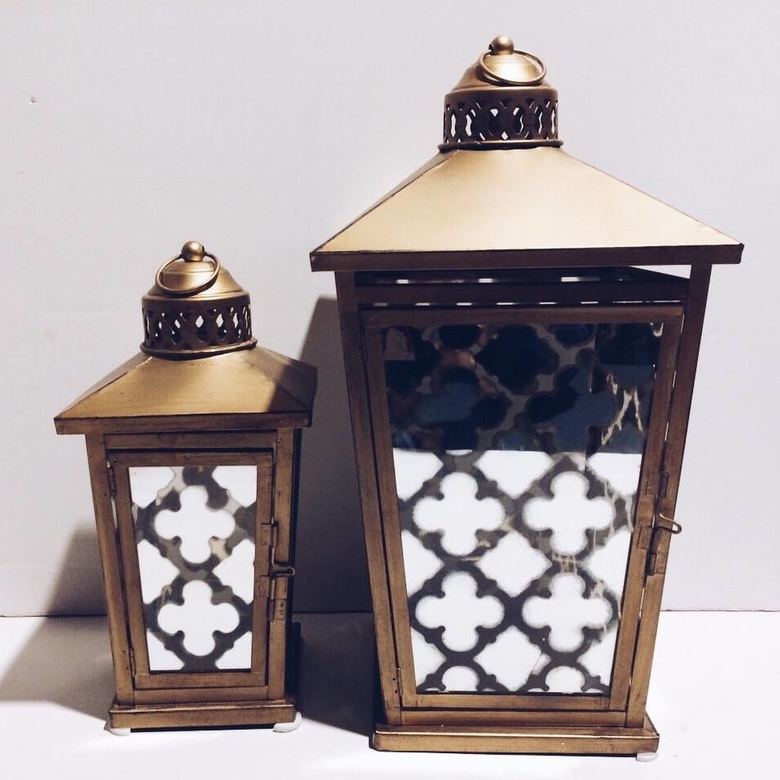 Ліхтар східний дзеркальне скло/метал золото CL-064