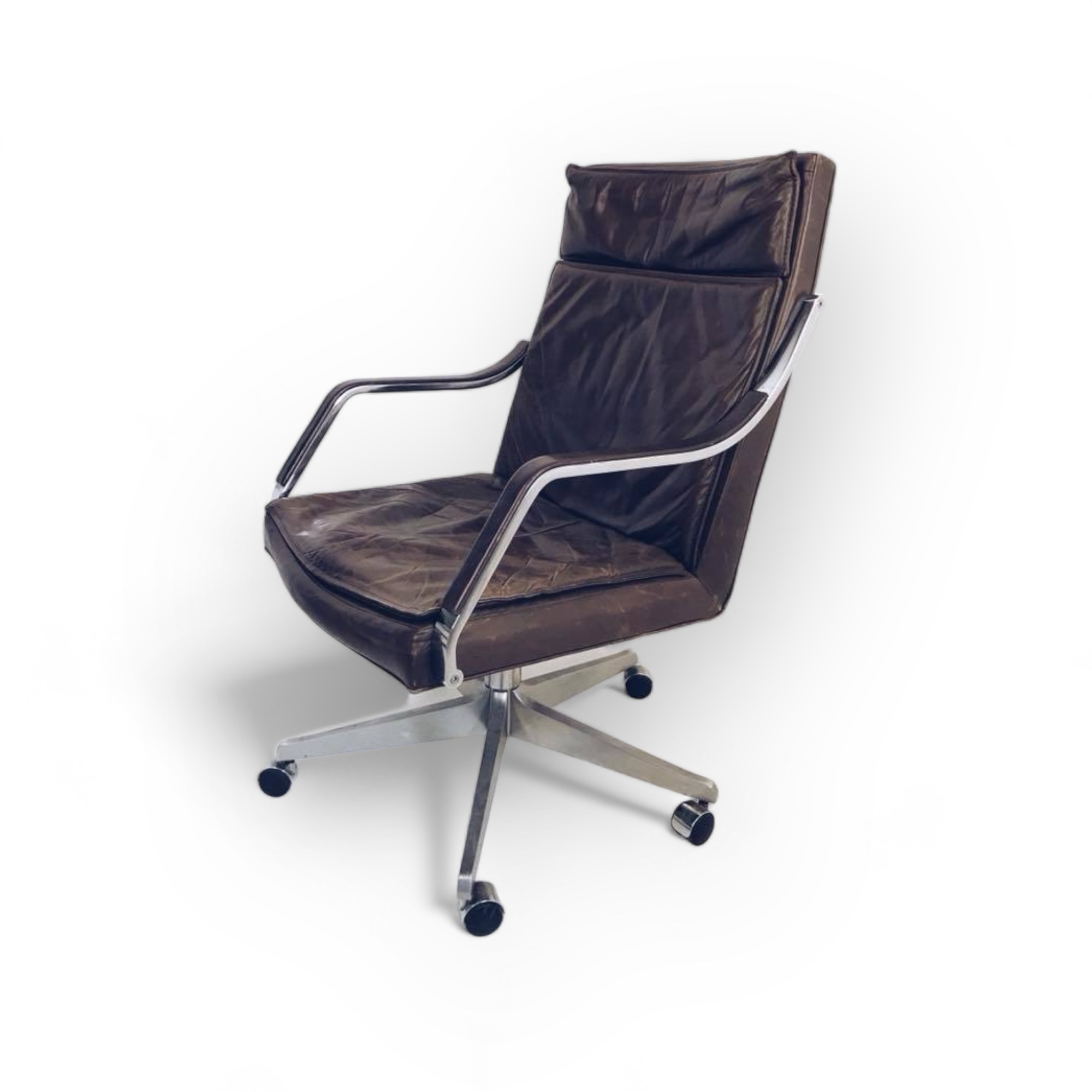 Крісло керівника вінтаж офісне, шкіра коричнева CH-065