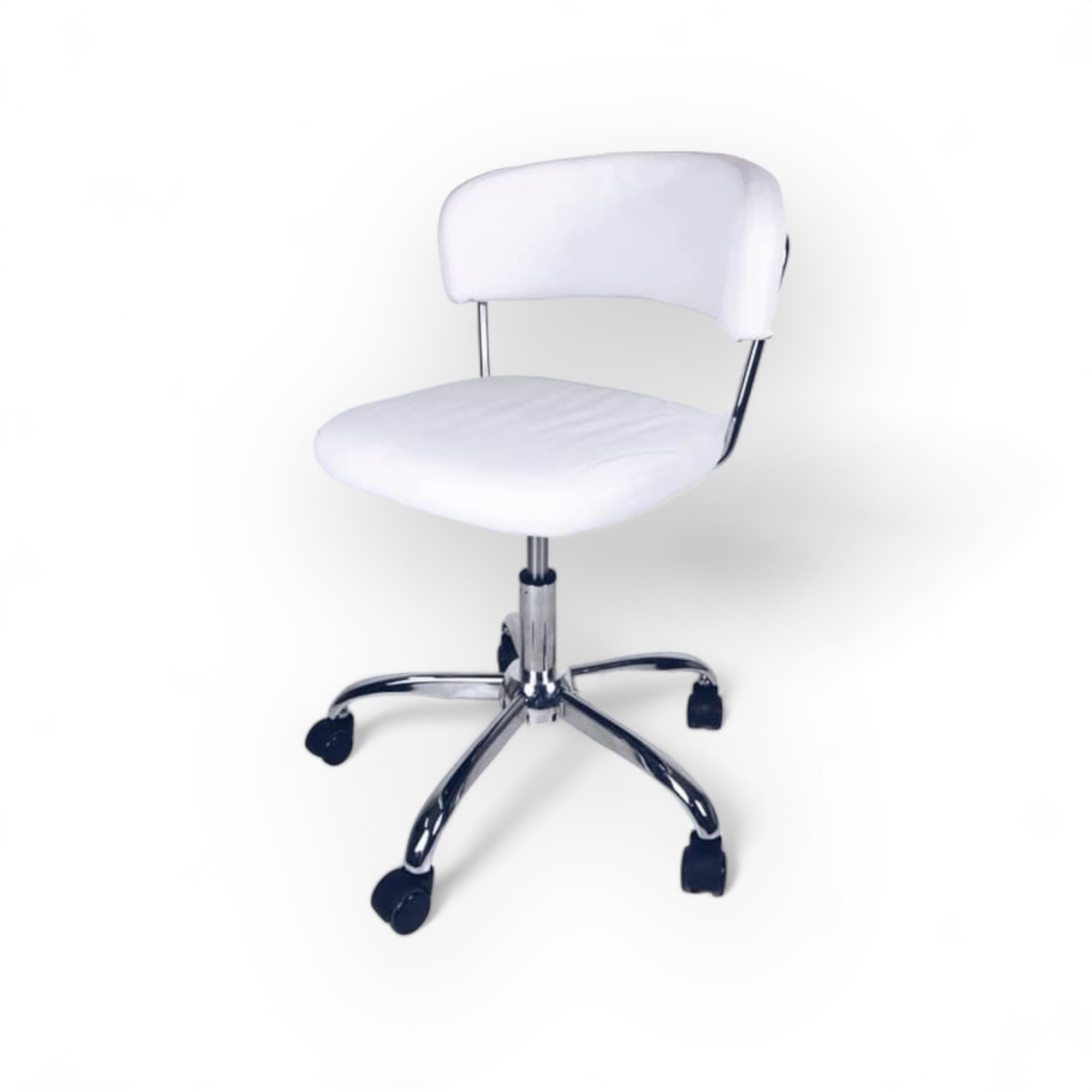 Крісло офісне без билець біла шкіра CH-068