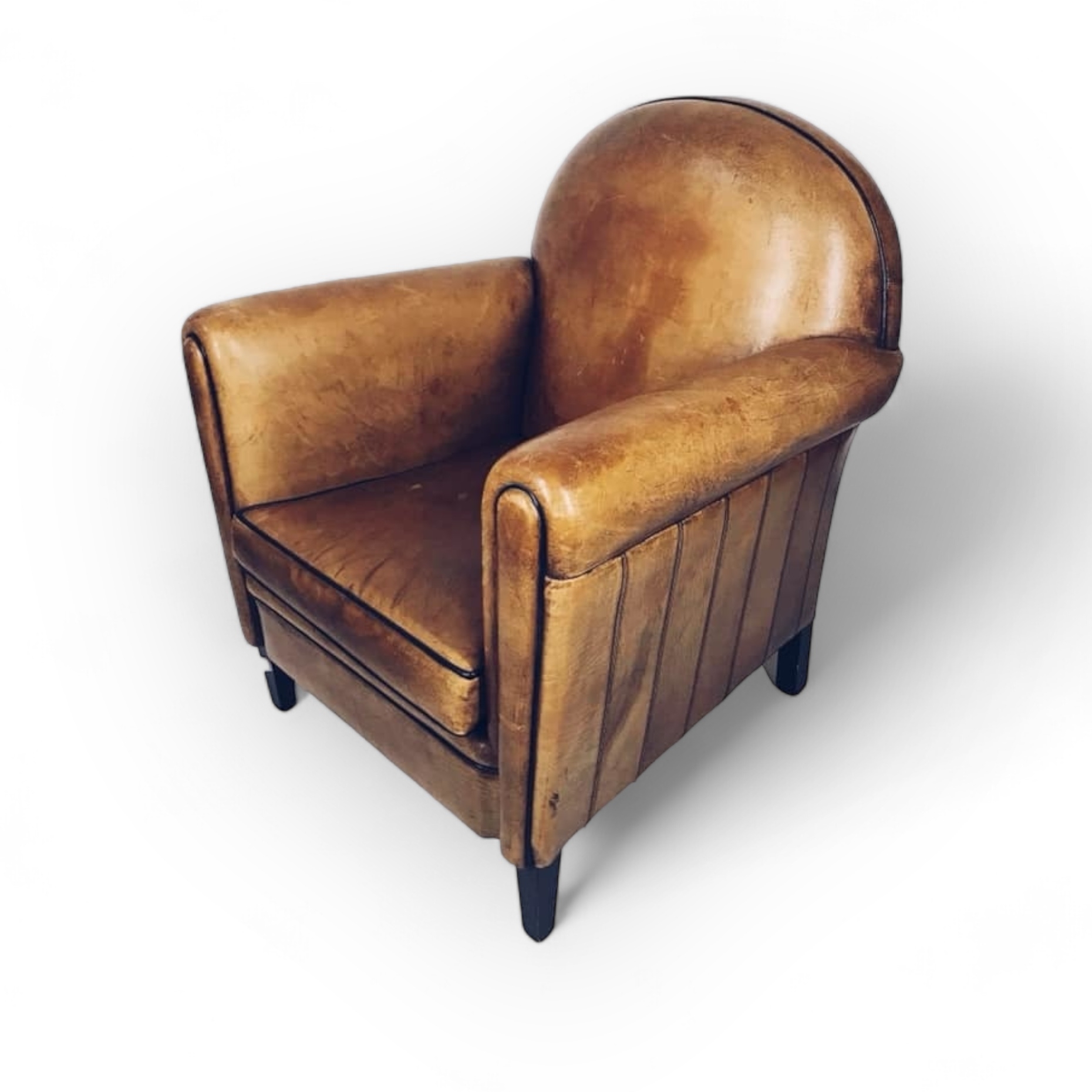 Крісло клубне натуральна шкіра вінтаж CH-079