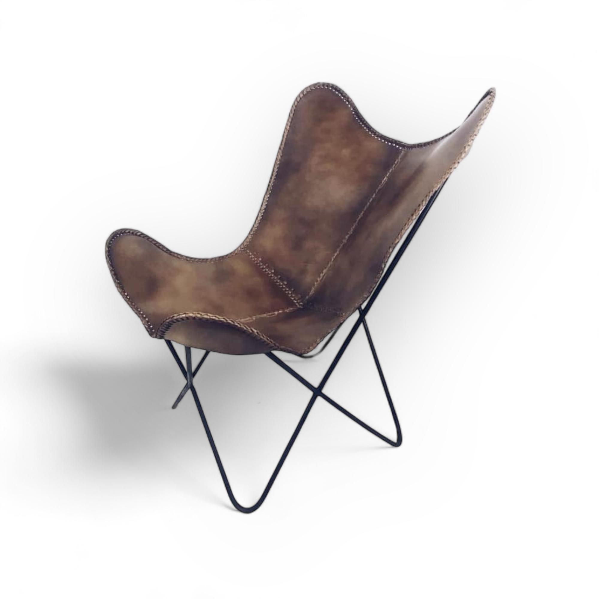 Крісло Баттерфляй коричневе натуральна шкіра CH-082