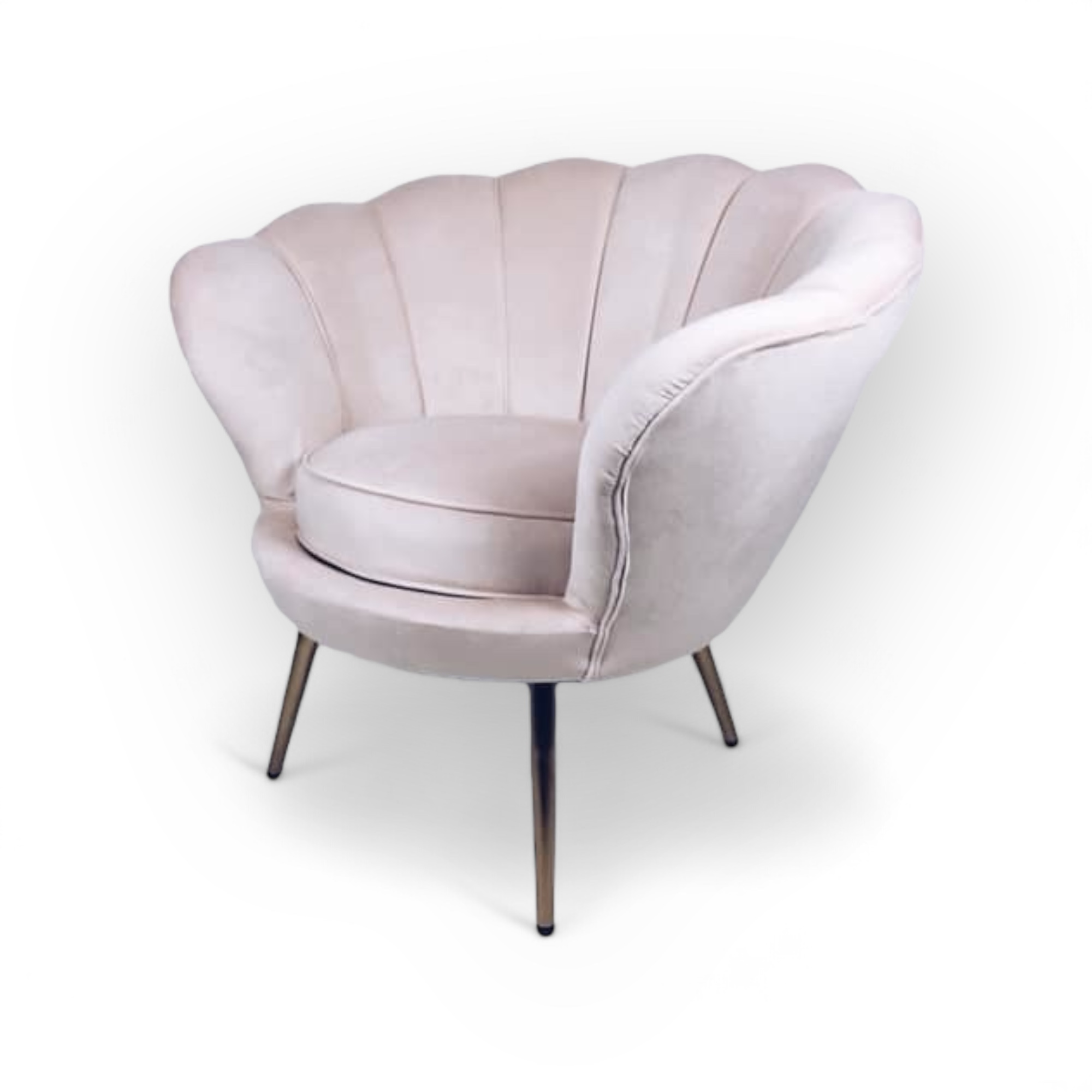 Крісло Мушля блідо-рожевий велюр CH-085