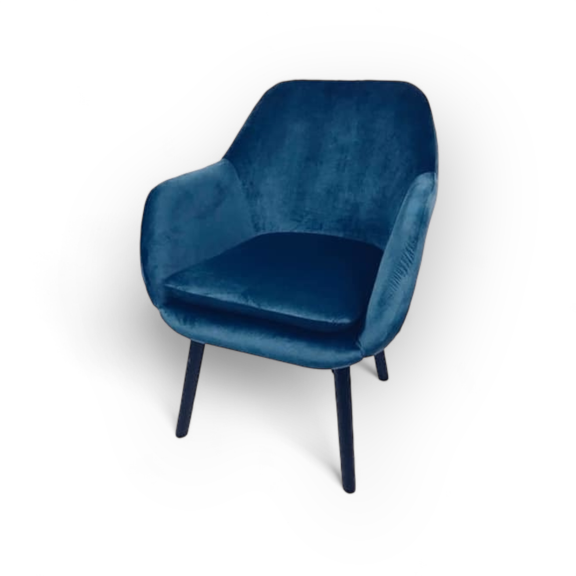 Крісло велюр синій на чорних ніжках CH-086