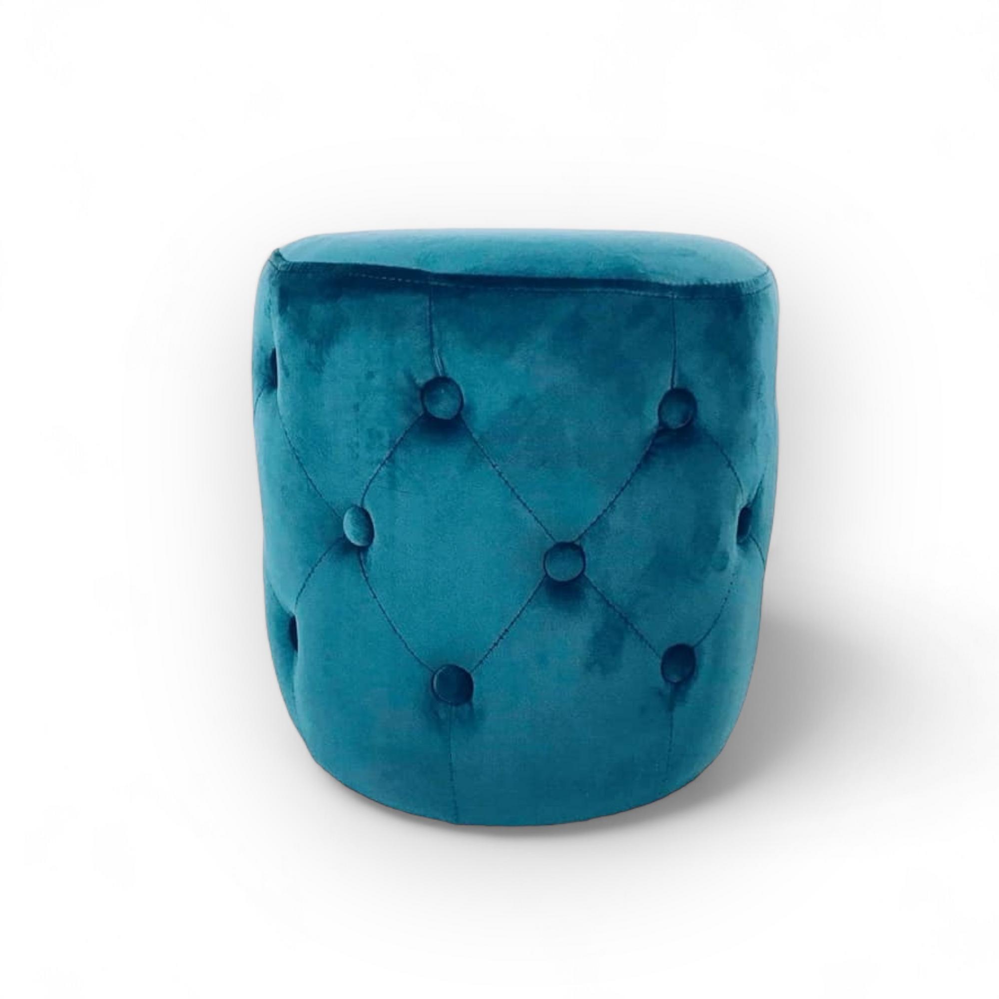 Пуф велюр смарагд з гудзиками PF-021