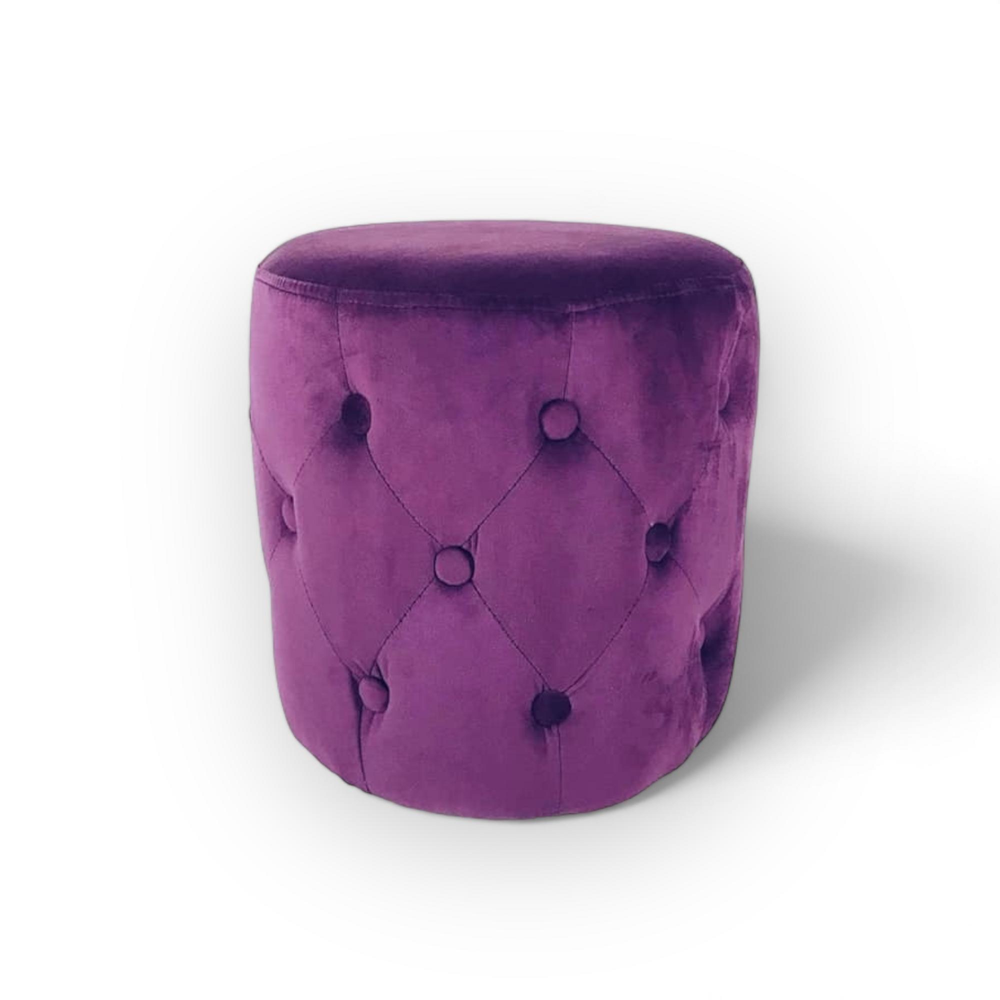 Пуф велюр фіолет з гудзиками PF-022