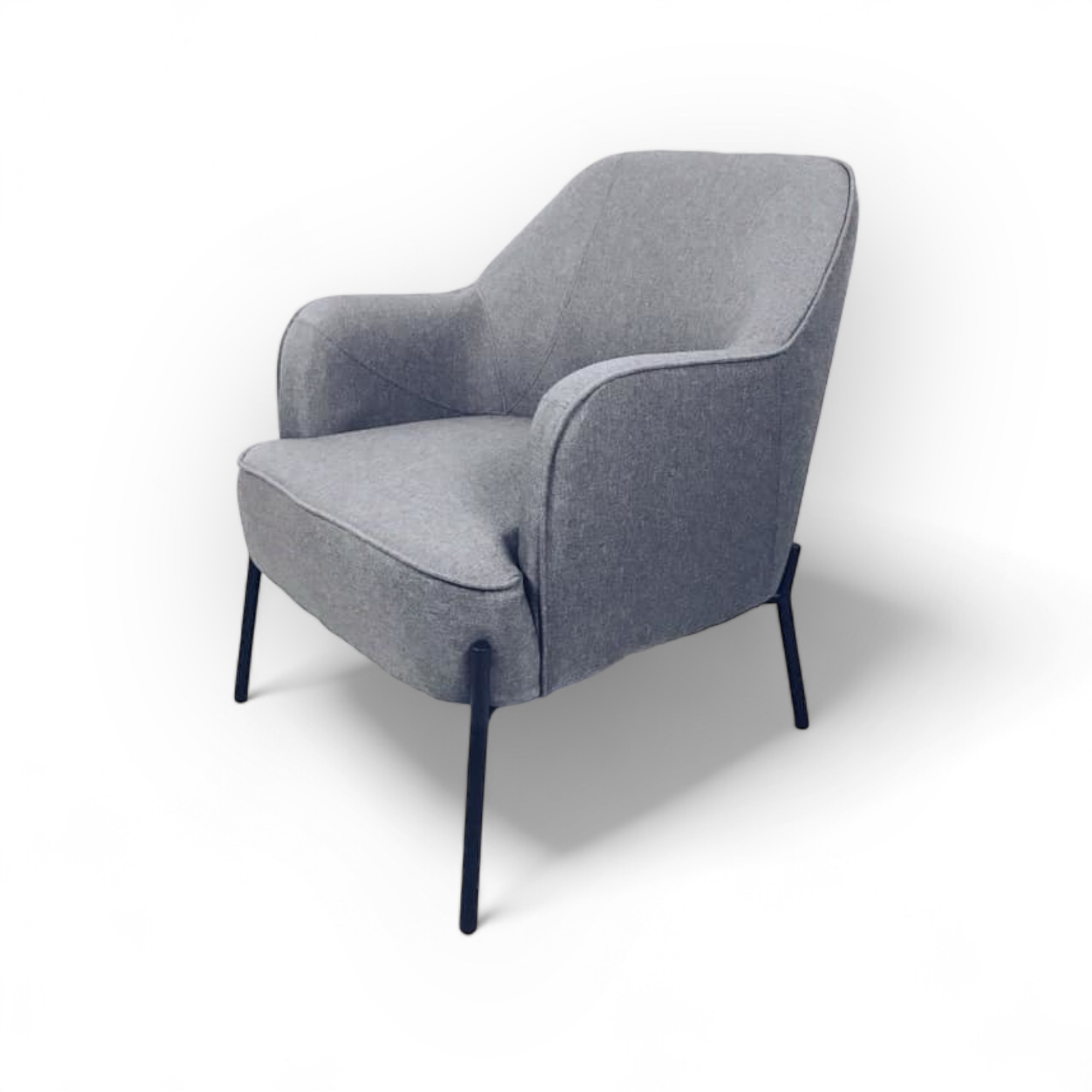 Крісло сіре на металевих чорних ніжках CH-093