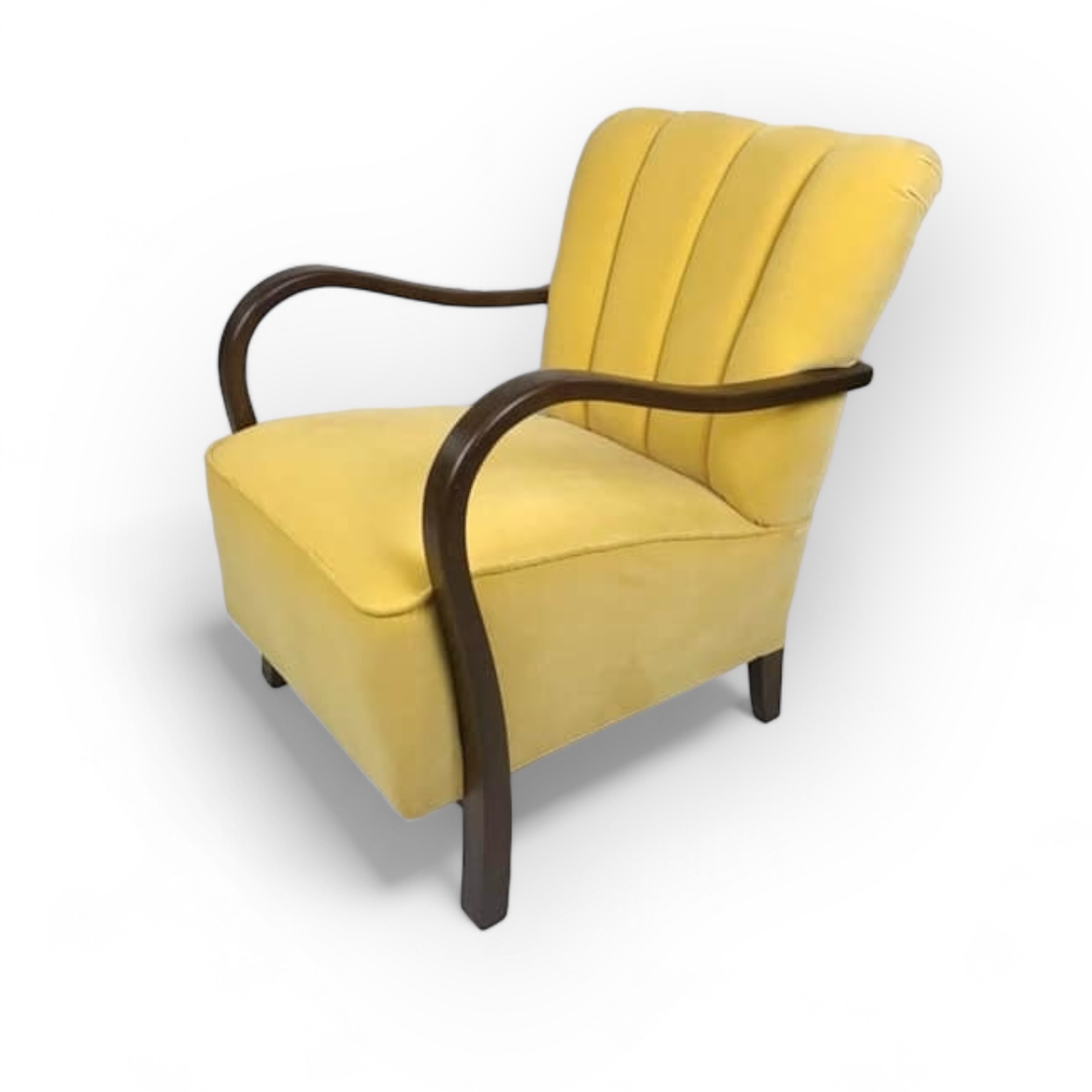 Крісло вінтаж жовтий велюр CH-095