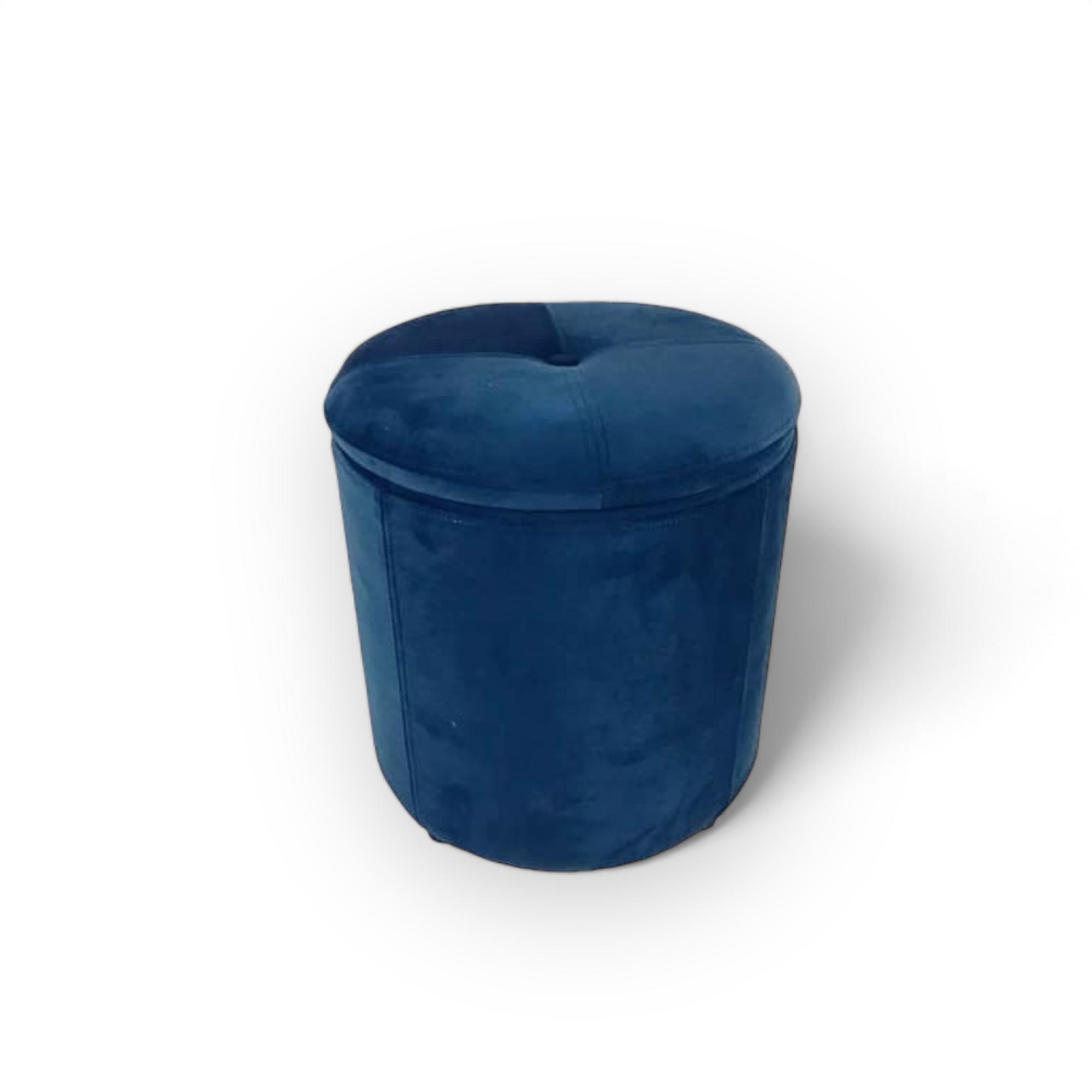 Пуф-короб велюр синій PF-013