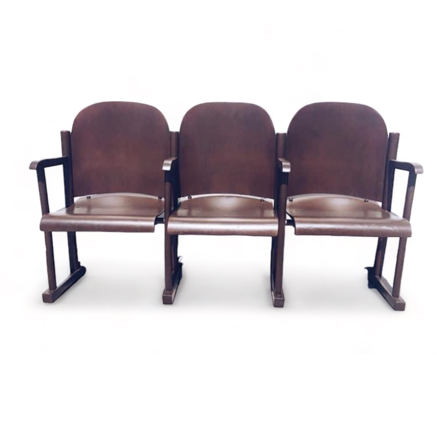 Крісла відкидні 3-секційні вінтаж темне дерево CH-097