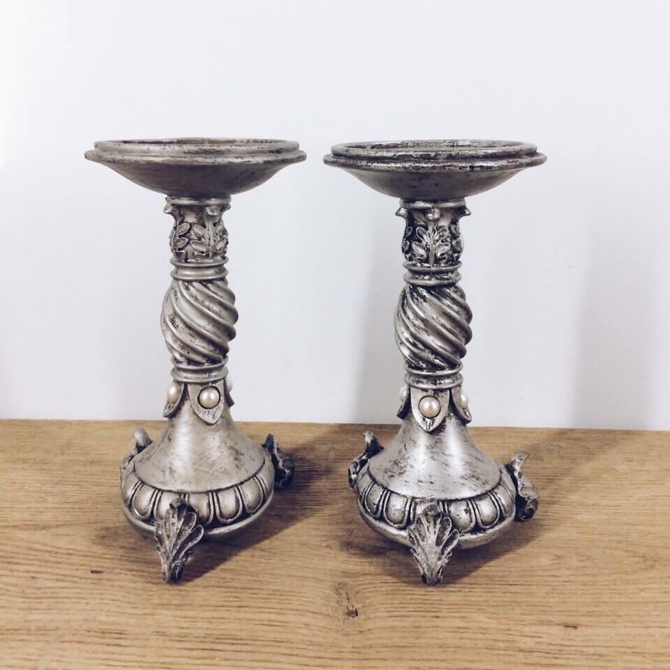 Підсвічник фігурний на 1 свічку срібло полімер CA-078