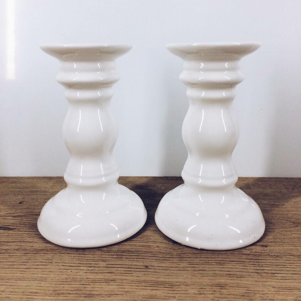 Підсвічник на 1 свічку фігурний білий кераміка CA-074