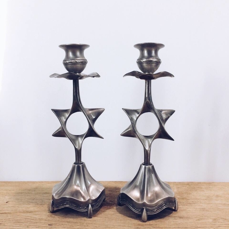 Підсвічник на 1 свічку з зіркою Давида метал CA-040