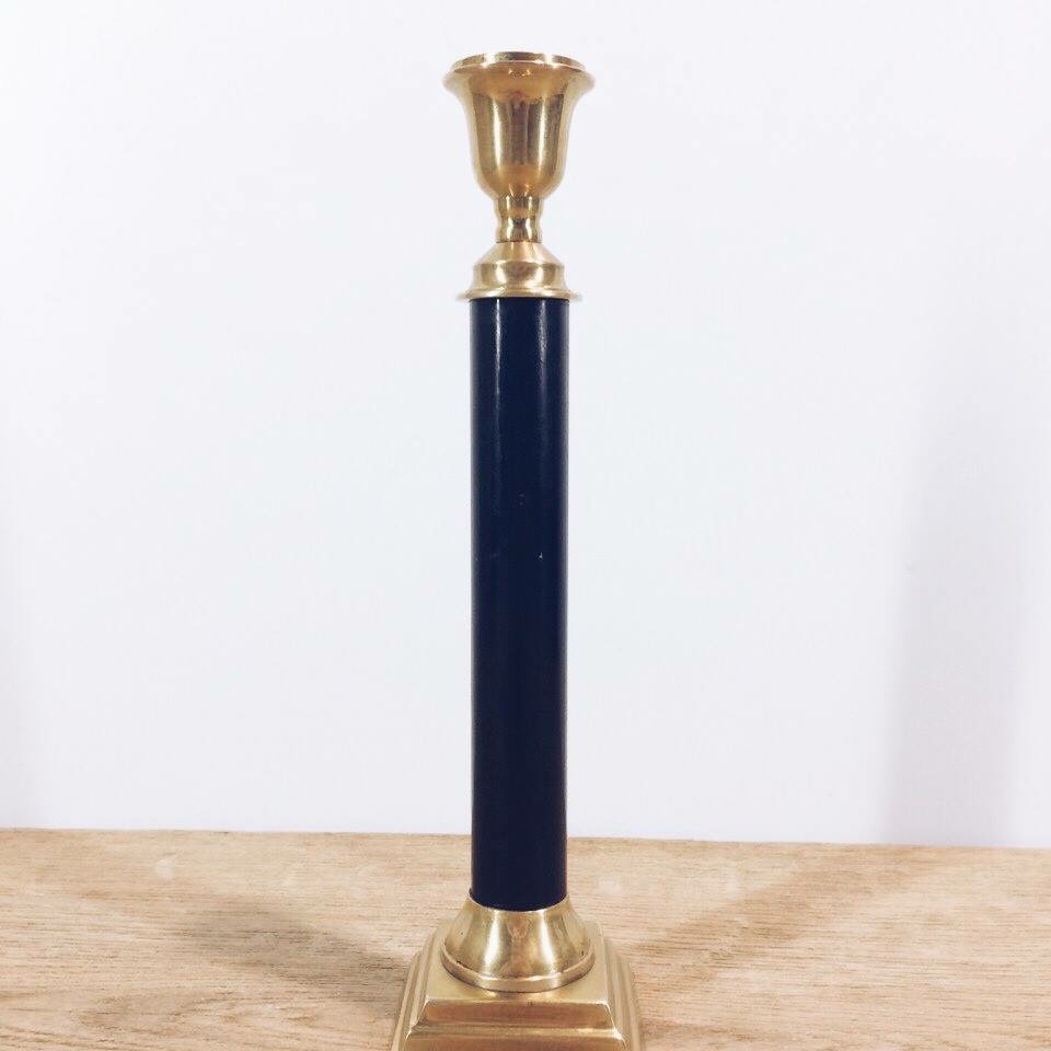 Підсвічник на 1 свічку латунь/чорний камінь CA-068