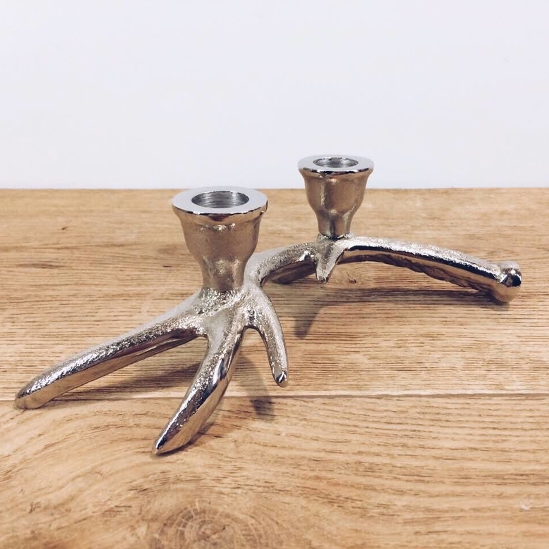 Підсвічник на 2 свічки Роги Оленя метал CA-062