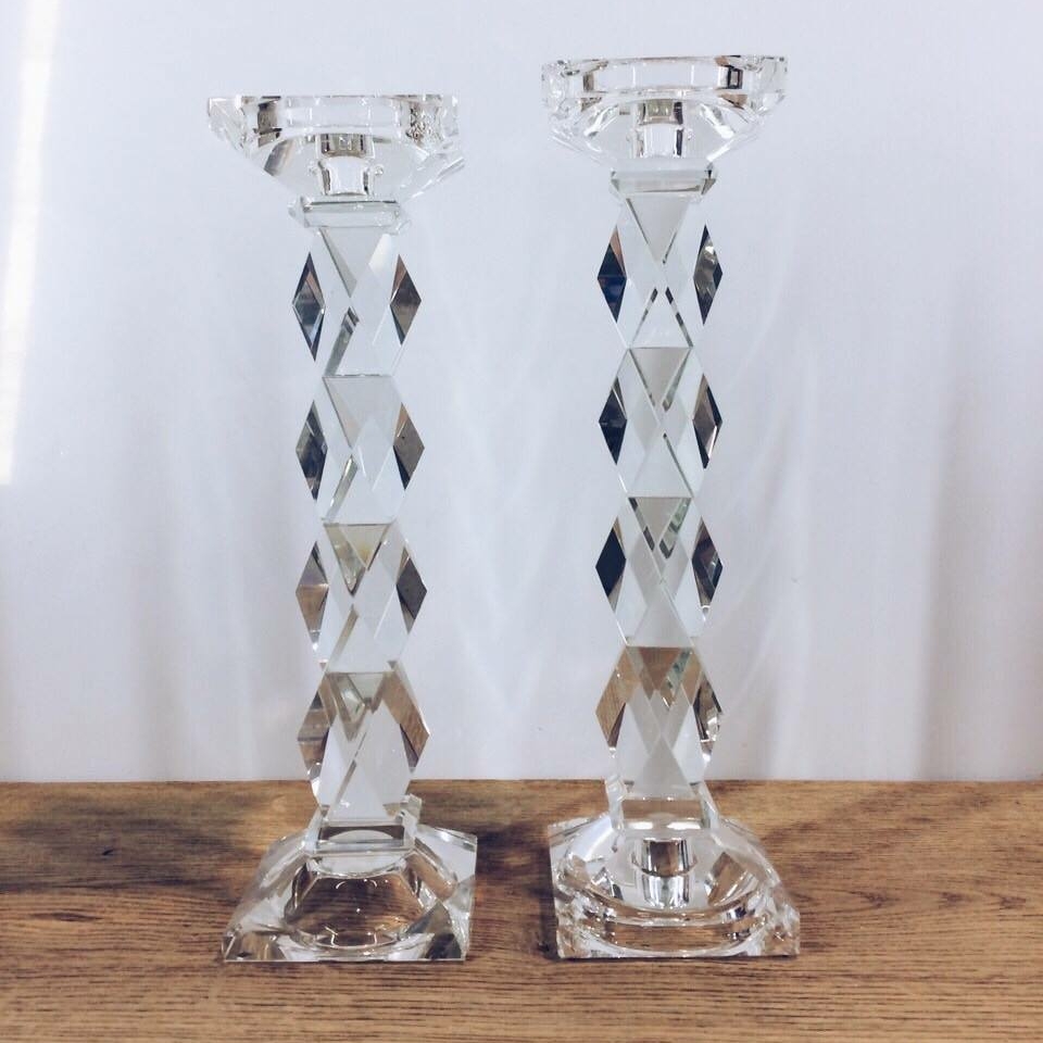 Підсвічник для тонкої/широкої свічки кришталь 33 CA-058