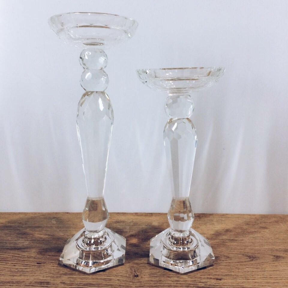 Підсвічник для тонкої/широкої свічки ігурний кришталь CA-056