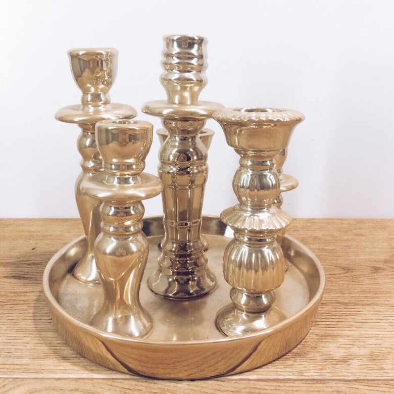 Підсвічник на 6 свічок різної товщини та висоти на круглій основі CA-055