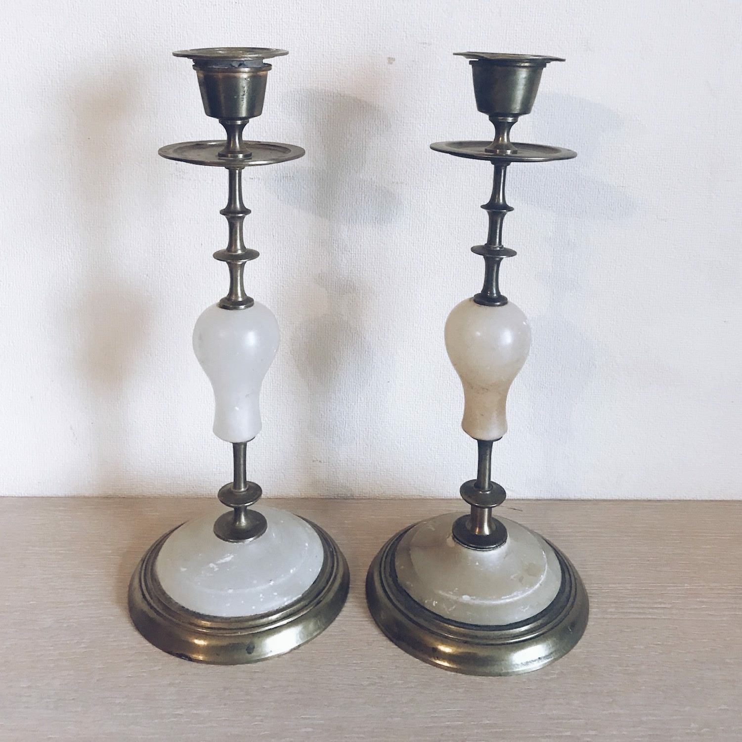 Підсвічник вінтаж латунь/онікс CA-041