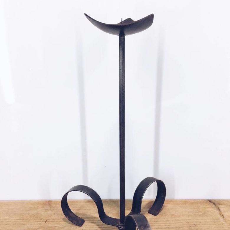 Підсвічник кований метал чорний CA-036