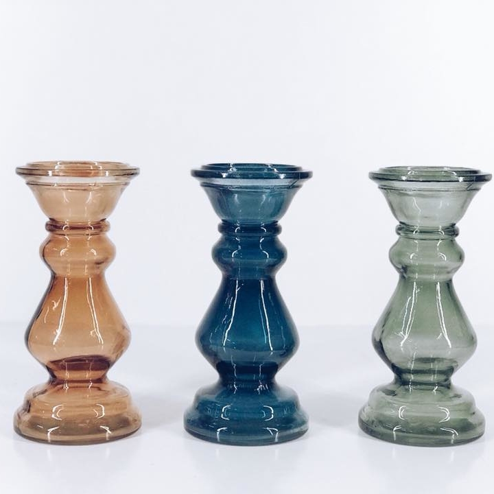 Ваза фігурна кольорове скло VA-417