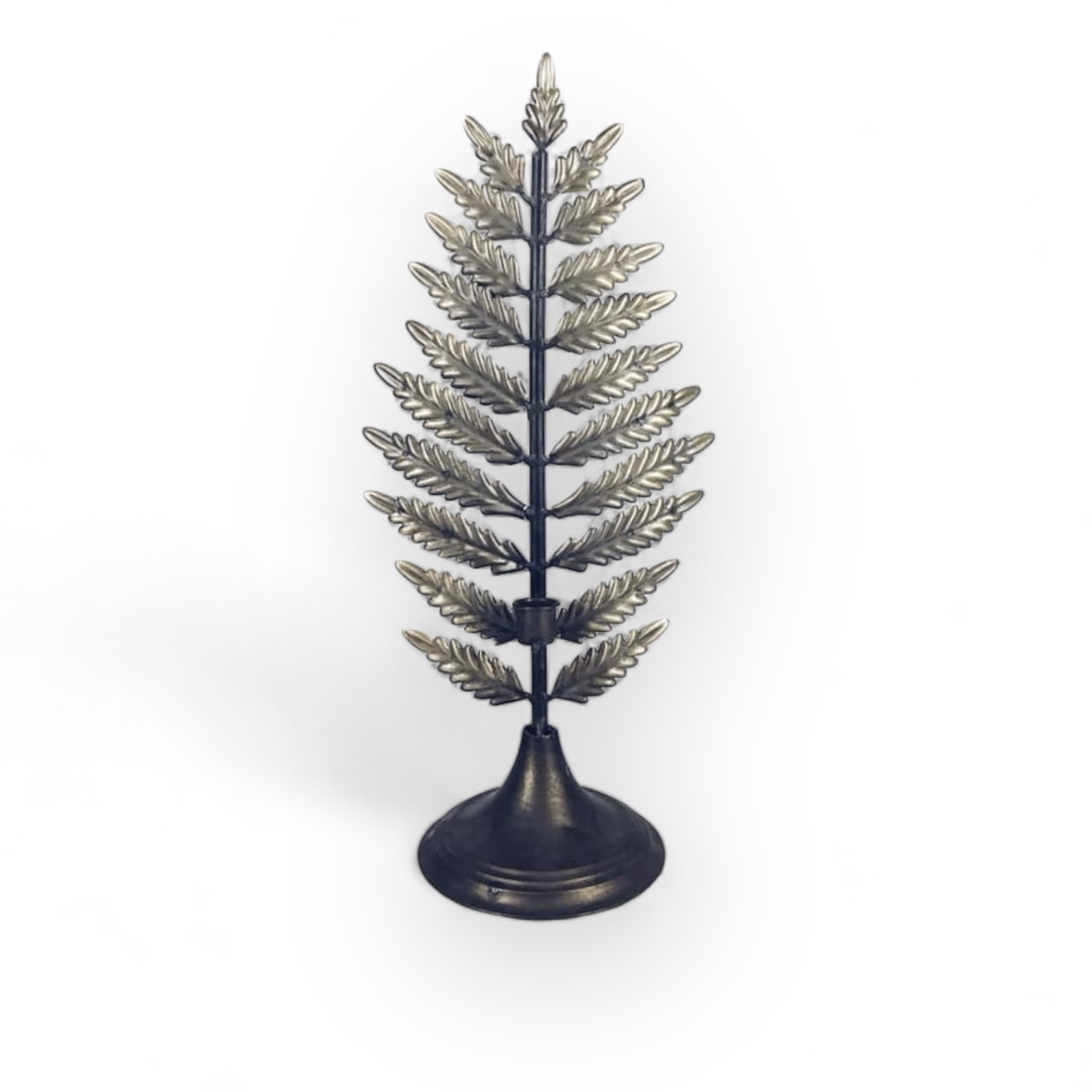 Підсвічник на 1 свічку Гілка Папороті метал бронза CA-025