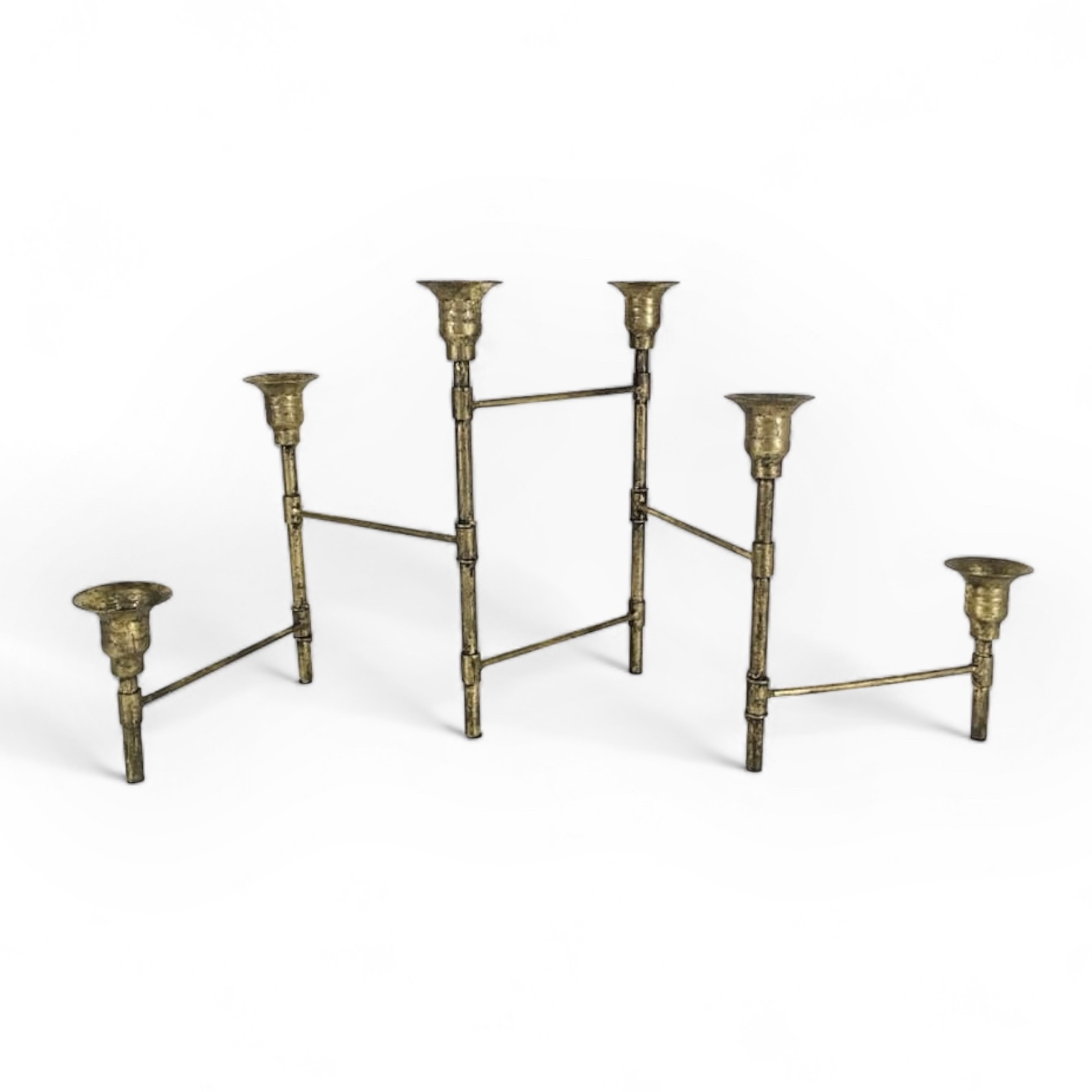 Підсвічник на 6 свічок на шарнірах метал золото CA-017