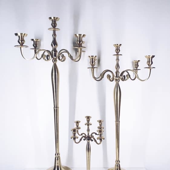 Канделябр на 5 свічок метал золото CA-009