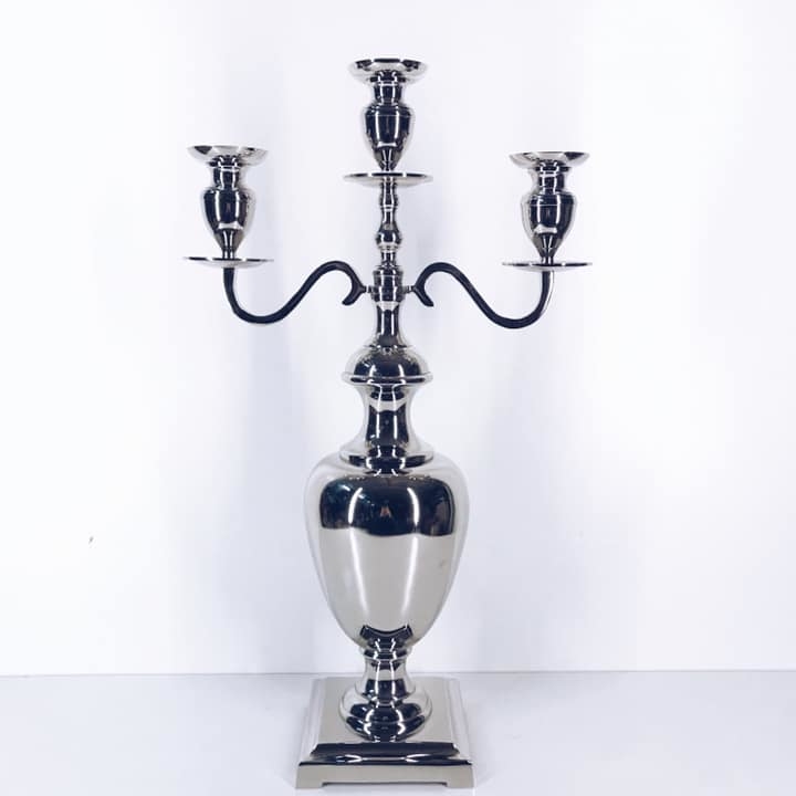 Канделябр на 3 свічки метал хром 70 CA-004