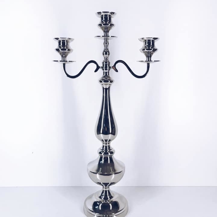 Канделябр на 3 свічки метал хром 77 CA-003