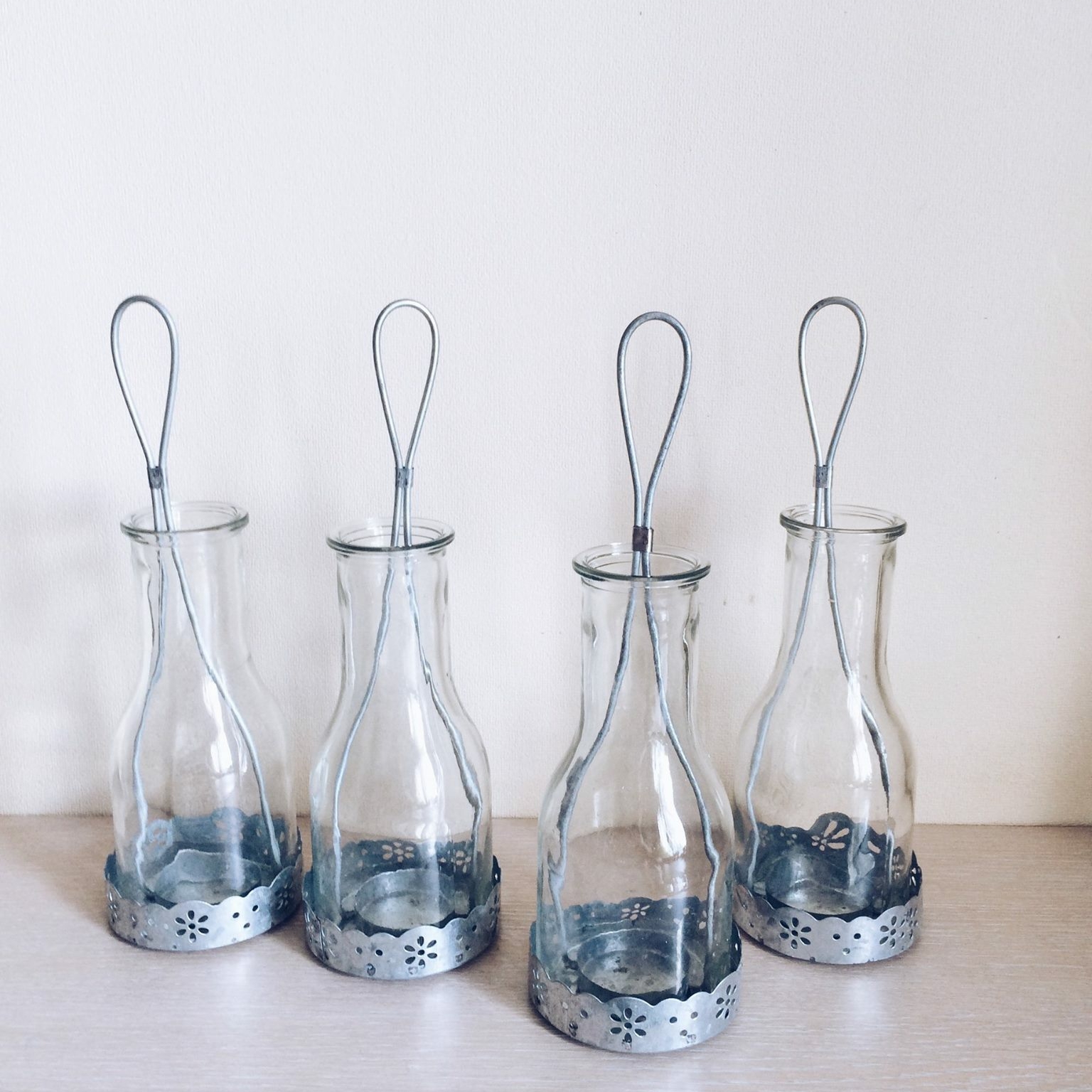 Підсвічники-пляшечки скло/метал CS-055