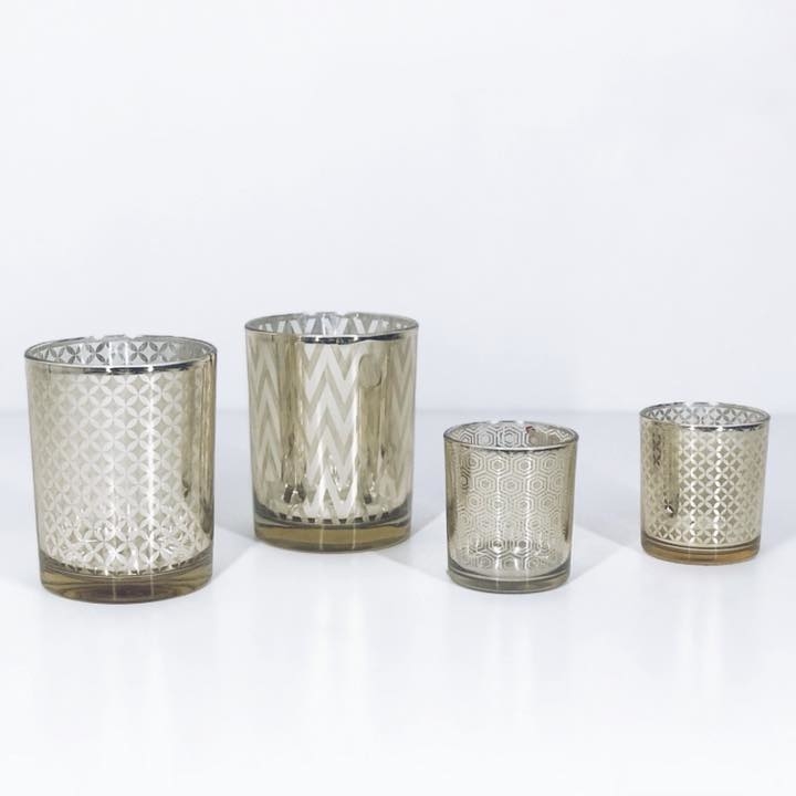 Підсвічник-склянка скло золотий принт CS-009