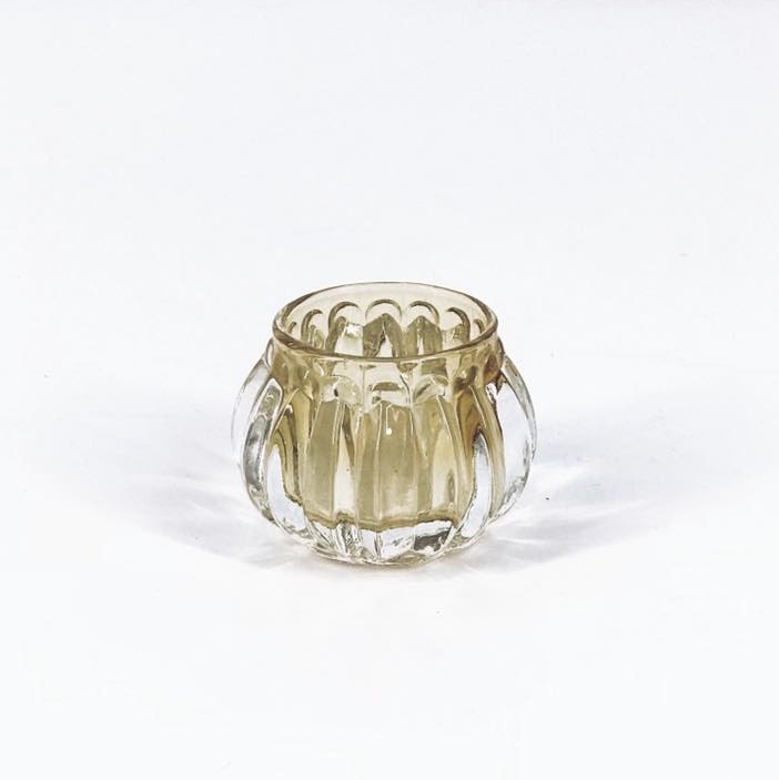 Підсвічник скляний рельєфний з золотом CS-007