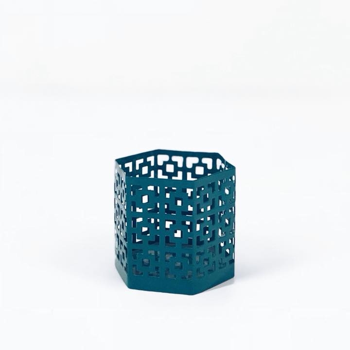 Підсвічник ажурний малий темно-зелений метал CS-006