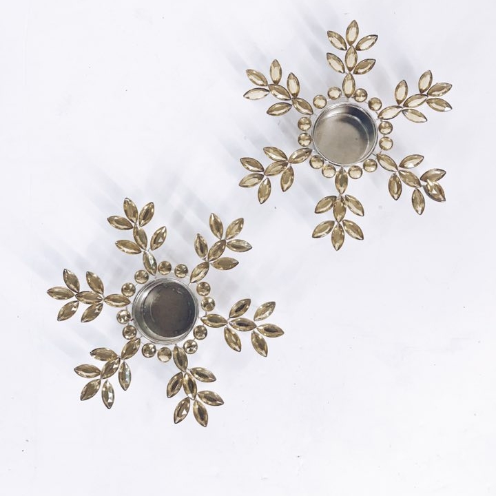 Підсвічник Сніжинка метал/стрази CS-004