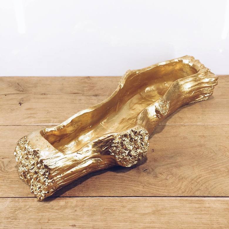 Кашпо-ваза-підсвічник Поліно полімер золото DE-095