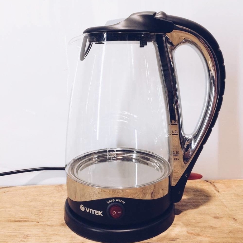 Електрочайник скло/чорний пластик KT-006