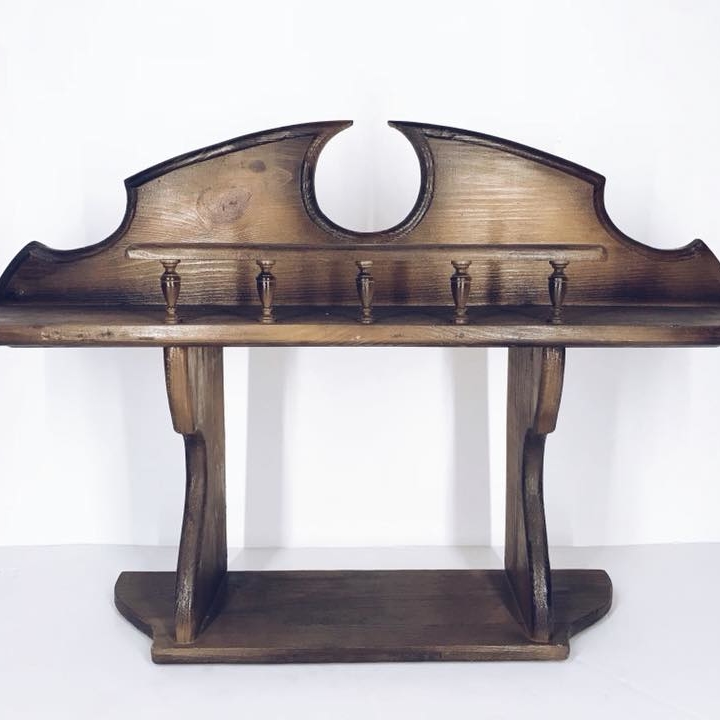 Вішалка для рушників з полицею вінтаж т-дерево KD-002