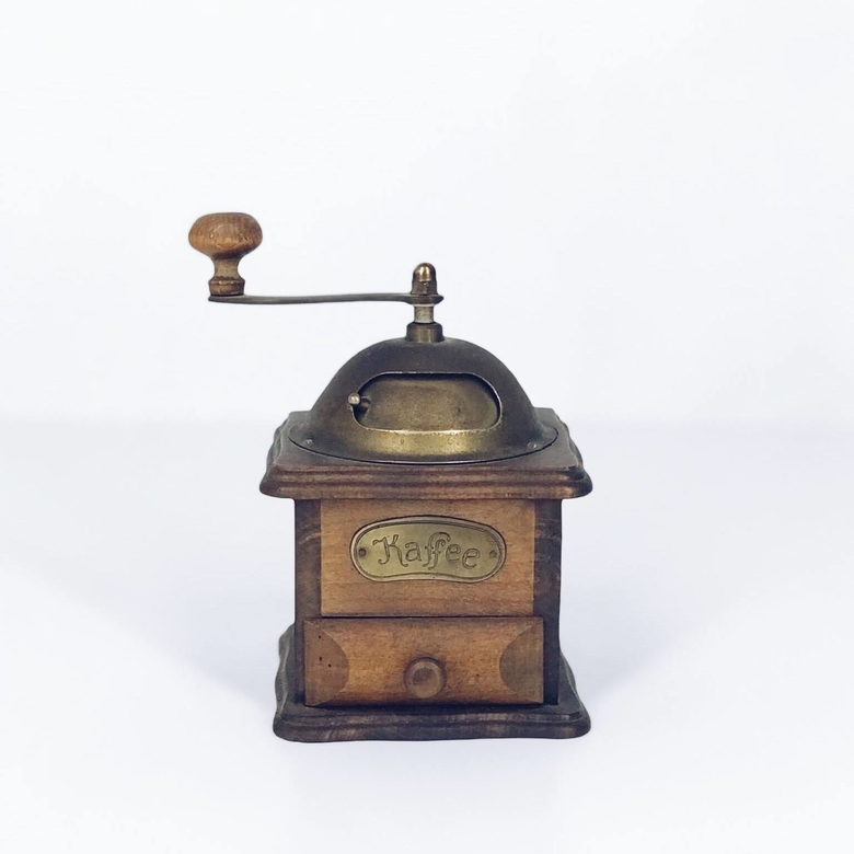 Млинок для кави вінтаж дерево/латунь KD-001