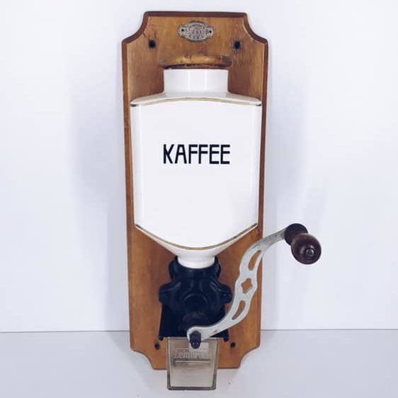 Млинок для кави великий настінний вінтаж порцеляна/дерево KD-004