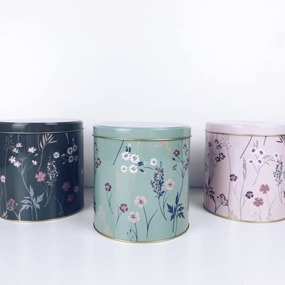 Банка для сипучих мала метал квіти KB-024